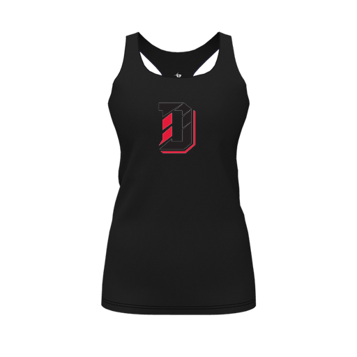 [FT0TRBBK-FYS-LOGO1] Decker Racerback Tank Top (Female Youth S, Black, Logo 1)