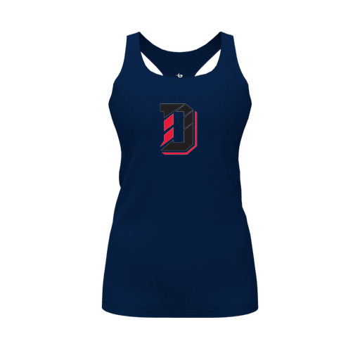 [FT0TRBNV-FYS-LOGO1] Decker Racerback Tank Top (Female Youth S, Navy, Logo 1)