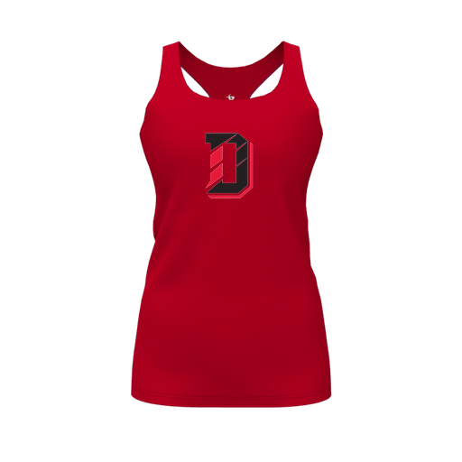 [FT0TRBRD-FYS-LOGO1] Decker Racerback Tank Top (Female Youth S, Red, Logo 1)