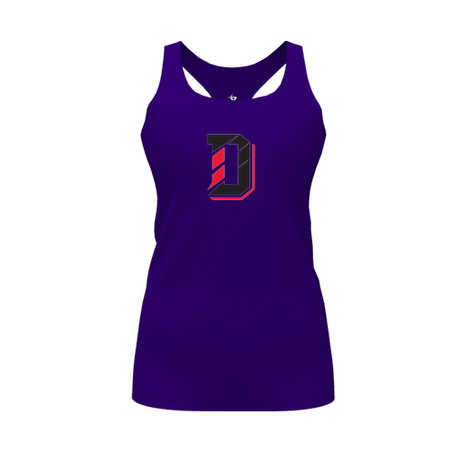 [FT0TRBPP-FYS-LOGO1] Decker Racerback Tank Top (Female Youth S, Purple, Logo 1)