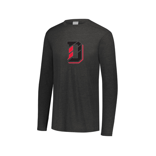 [FTLCUBBK-AXS-LOGO1] Decker Men's Tri-Blend T-Shirt - Long Sleeve (Adult XS, Black, Logo 1)
