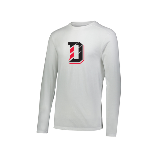 [FTLCUBWH-AXS-LOGO1] Decker Men's Tri-Blend T-Shirt - Long Sleeve (Adult XS, White, Logo 1)
