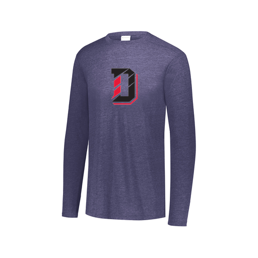 [FTLCUBNV-AXS-LOGO1] Decker Men's Tri-Blend T-Shirt - Long Sleeve (Adult XS, Navy, Logo 1)