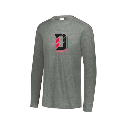[FTLCUBGY-AXS-LOGO1] Decker Men's Tri-Blend T-Shirt - Long Sleeve (Adult XS, Gray, Logo 1)