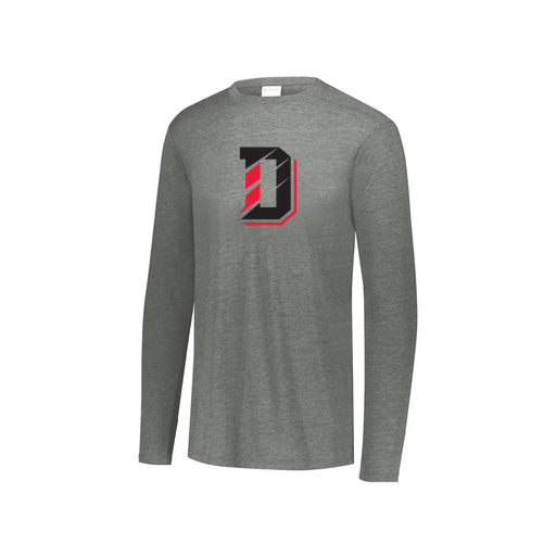 [FTLCUBGY-YS-LOGO1] Decker Youth Tri-Blend T-Shirt - Long Sleeve (Youth S, Gray, Logo 1)