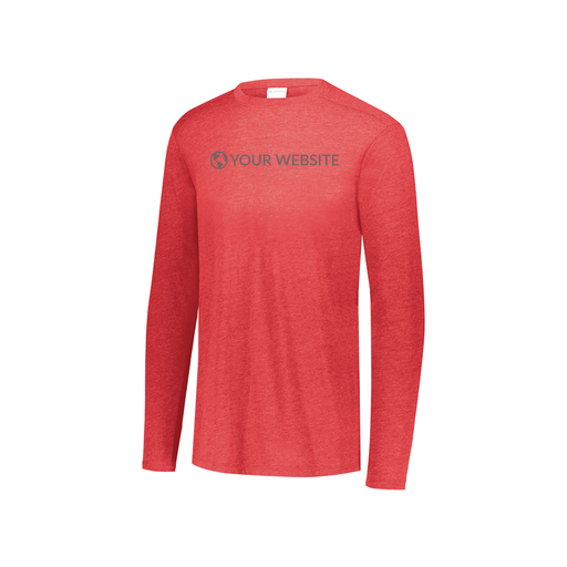 [FTLCUBRD-YS-LOGO2] Decker Youth Tri-Blend T-Shirt - Long Sleeve (Youth S, Red, Logo 2)