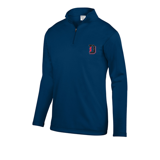 [FOLQFFNV-YS-LOGO1] Decker Youth FlexFleece 1/4 Zip (Youth S, Navy, Logo 1)
